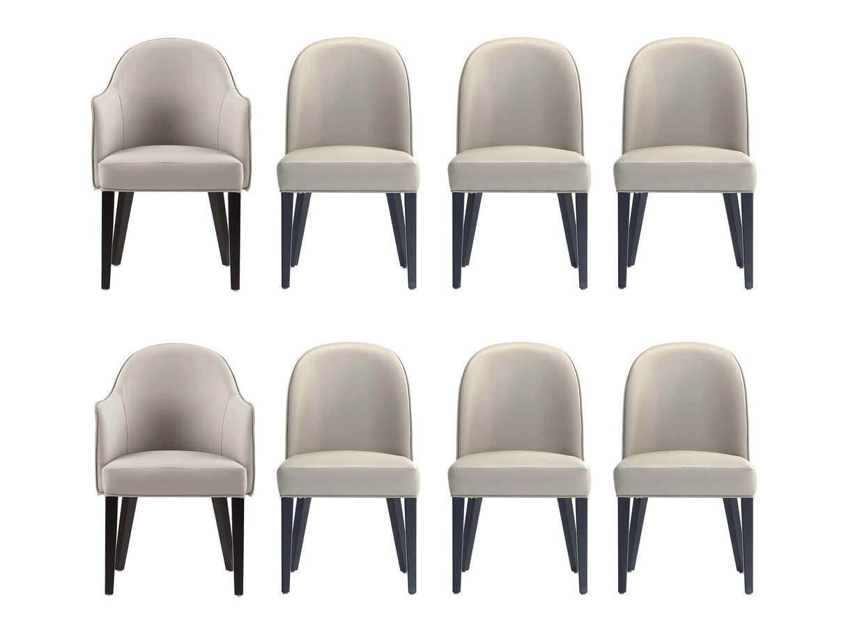 8-Piece Hillman Dining Chair and Arm Chair in Light Grey by Manhattan Comfort at Eve Furniture