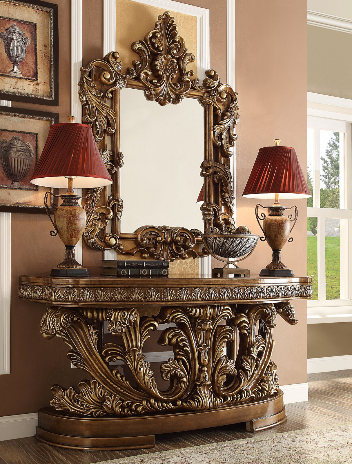 HD-8018 Perfect Brown Console Table by Homey Design at Eve Furniture