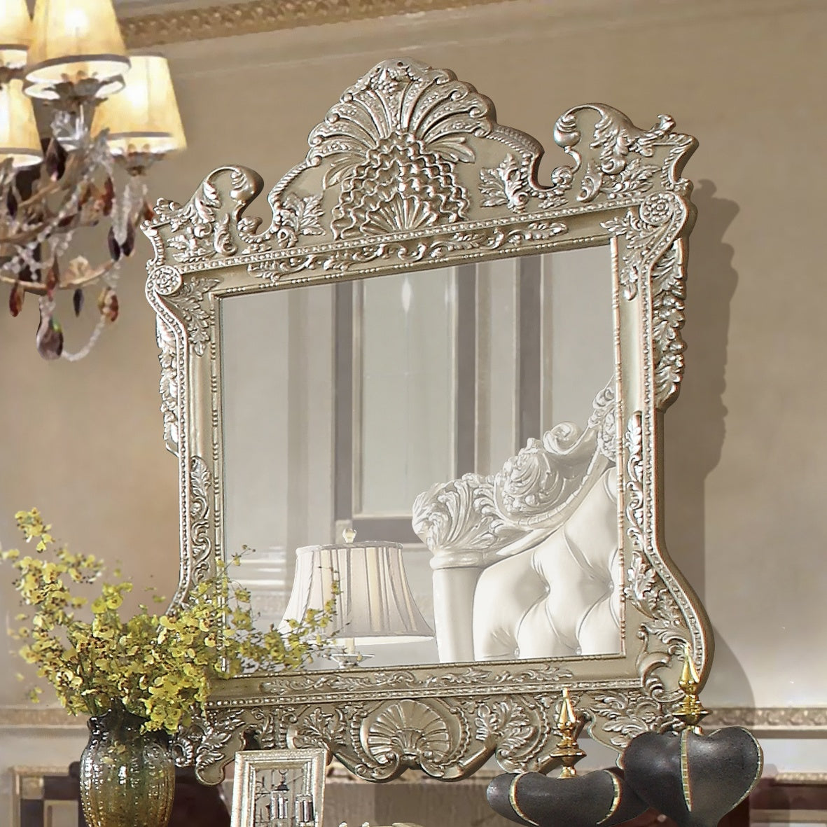 HD-8022 Champagne Gold Mirror by Homey Design at Eve Furniture