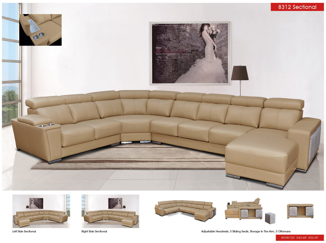8312 Sectional with Sliding Seats by ESF Furniture at Eve Furniture