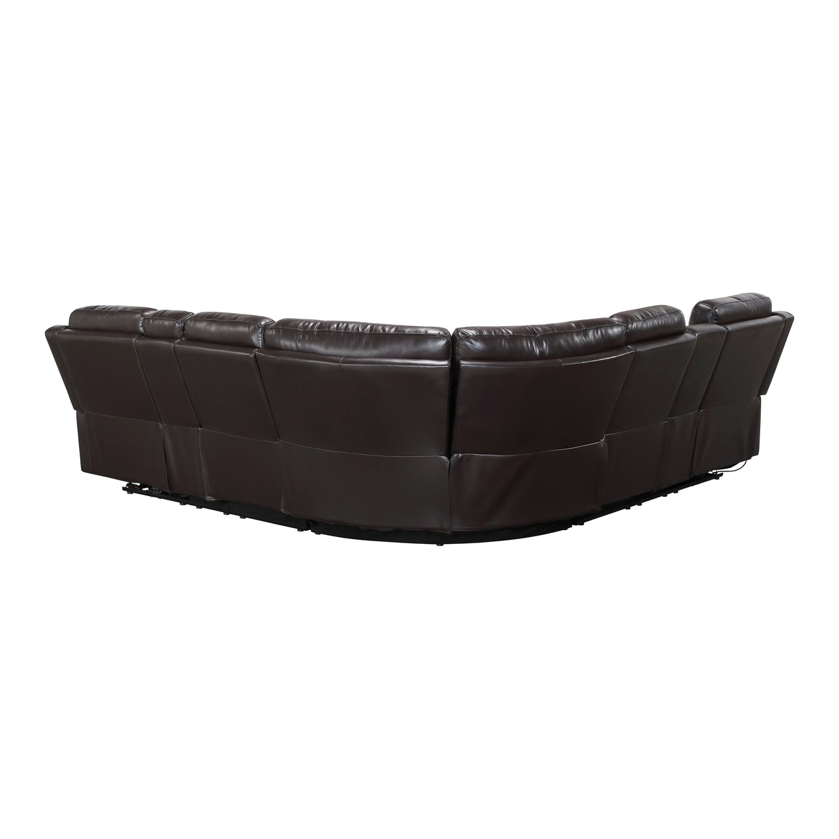 Cipher Dark Brown 3-Piece Power Reclining Sectional with Two Consoles, Speakers, Subwoofer, LED Lighting and Charging Port by Homelegance at Eve Furniture