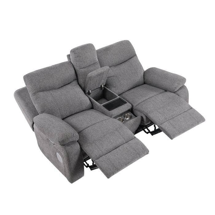 Centric Grey 2pc Set: Sofa, Love (Power) by Homelegance at Eve Furniture