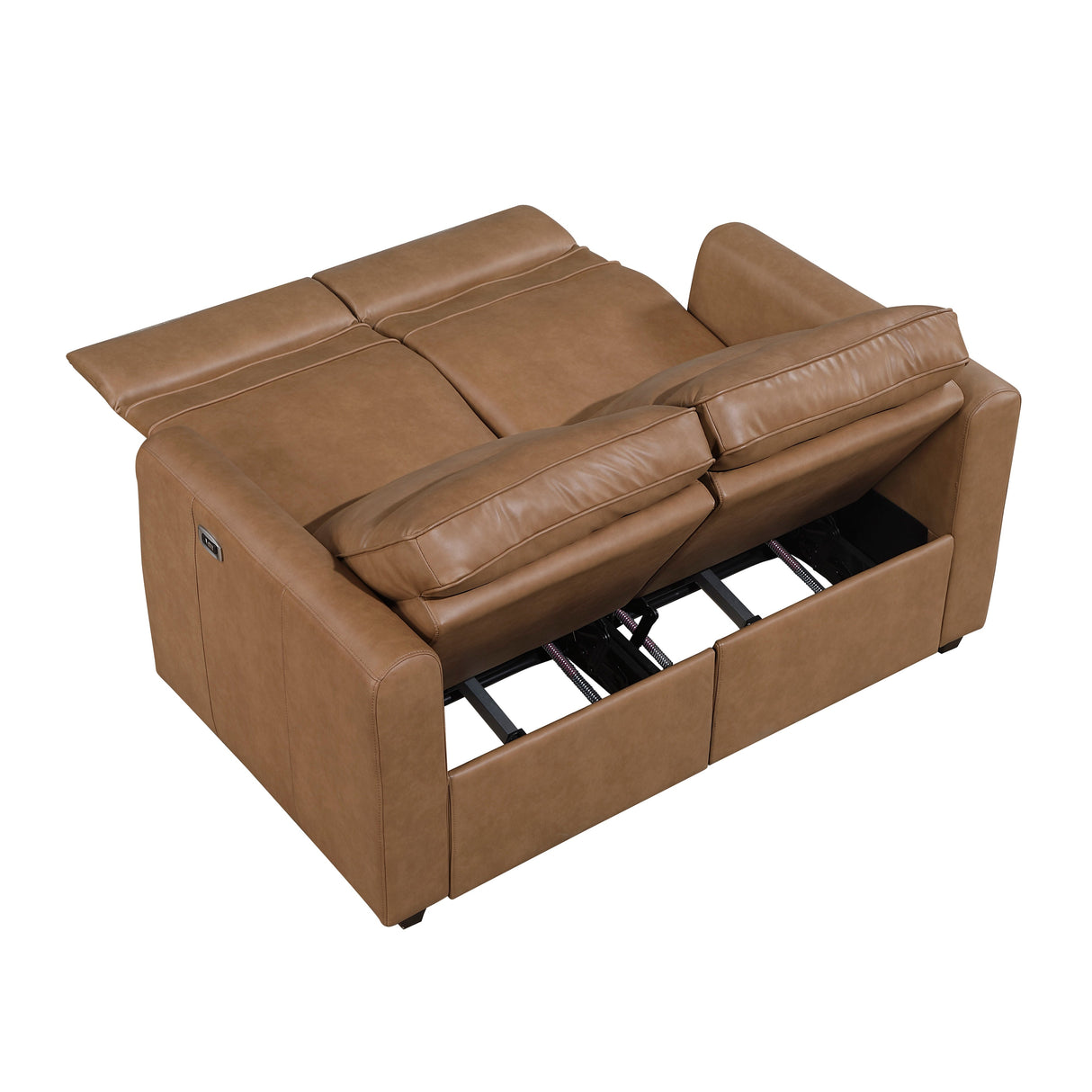 Equinox Brown 2-Piece Rounded Track Arms Power Reclining Living Room Set by Homelegance at Eve Furniture