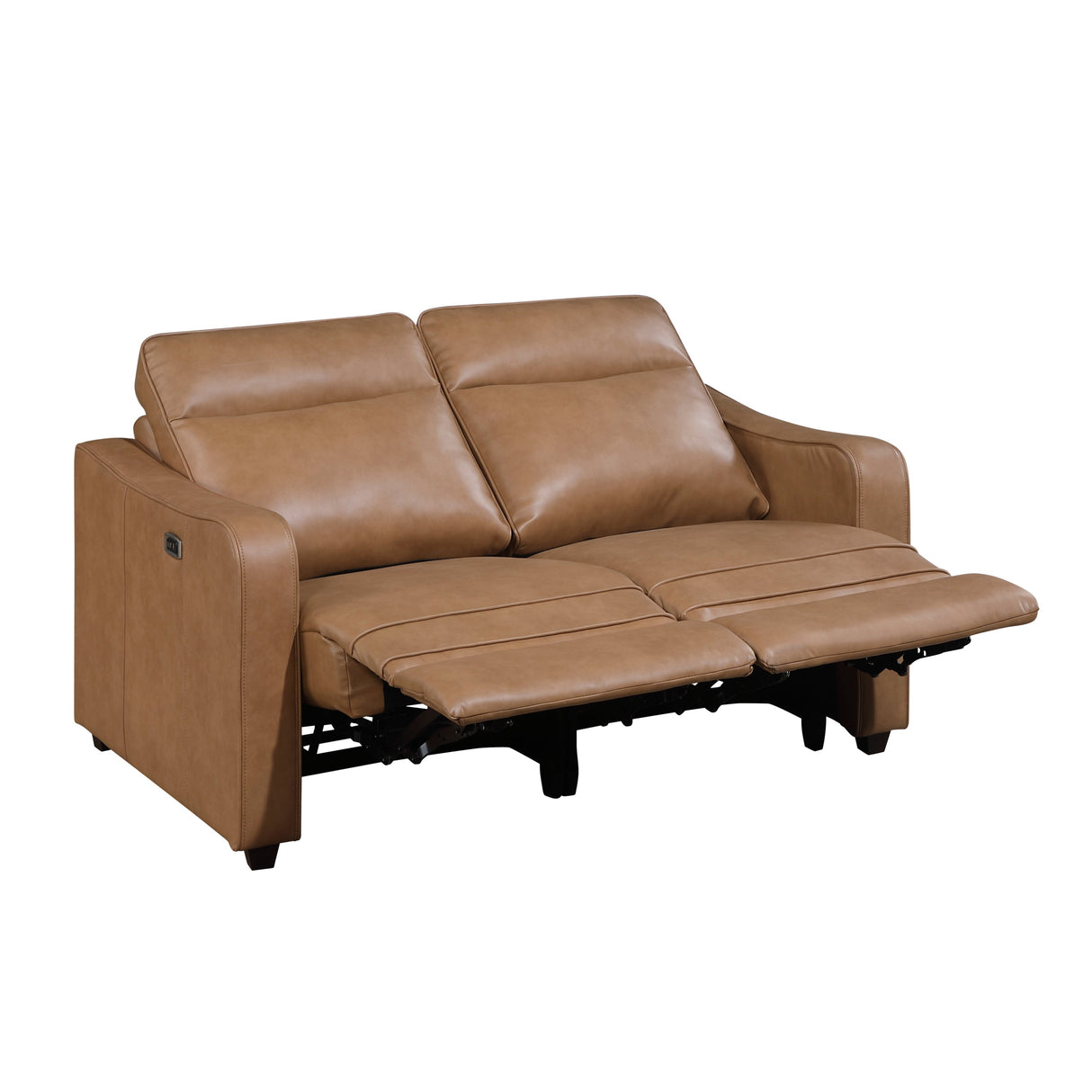 Equinox Brown Power Double Reclining Loveseat with Curved Track Arms by Homelegance at Eve Furniture