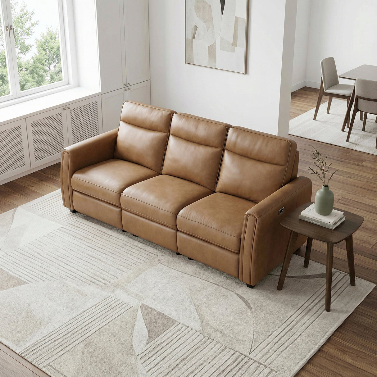 Equinox Brown Power Double Reclining Sofa with Rounded Track Arms by Homelegance at Eve Furniture