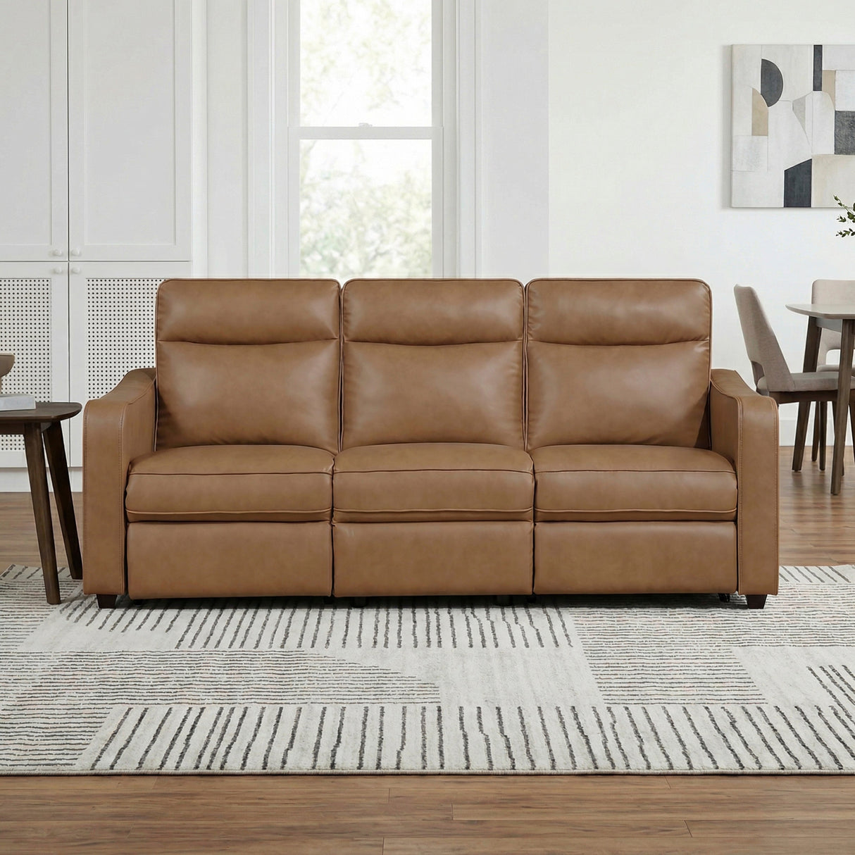 Equinox Brown Power Double Reclining Sofa with Curved Track Arms by Homelegance at Eve Furniture