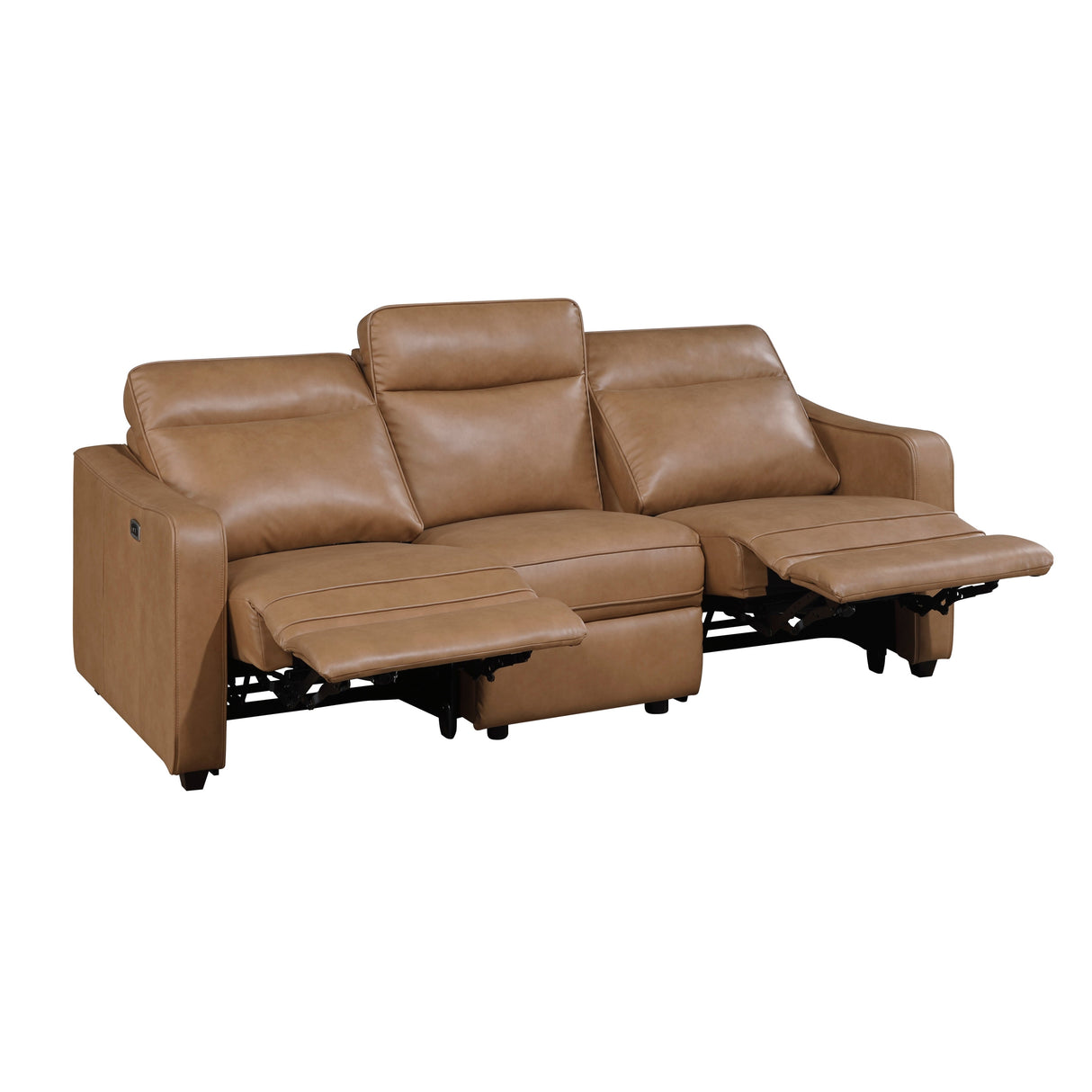 Equinox Brown 2-Piece Curved Track Arms Power Reclining Living Room Set by Homelegance at Eve Furniture