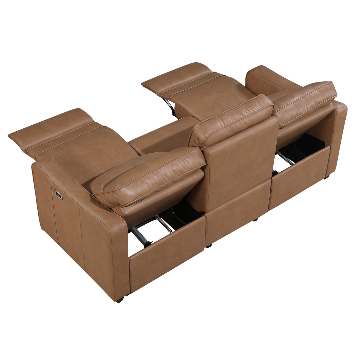Equinox Brown 2-Piece Curved Track Arms Power Reclining Living Room Set by Homelegance at Eve Furniture