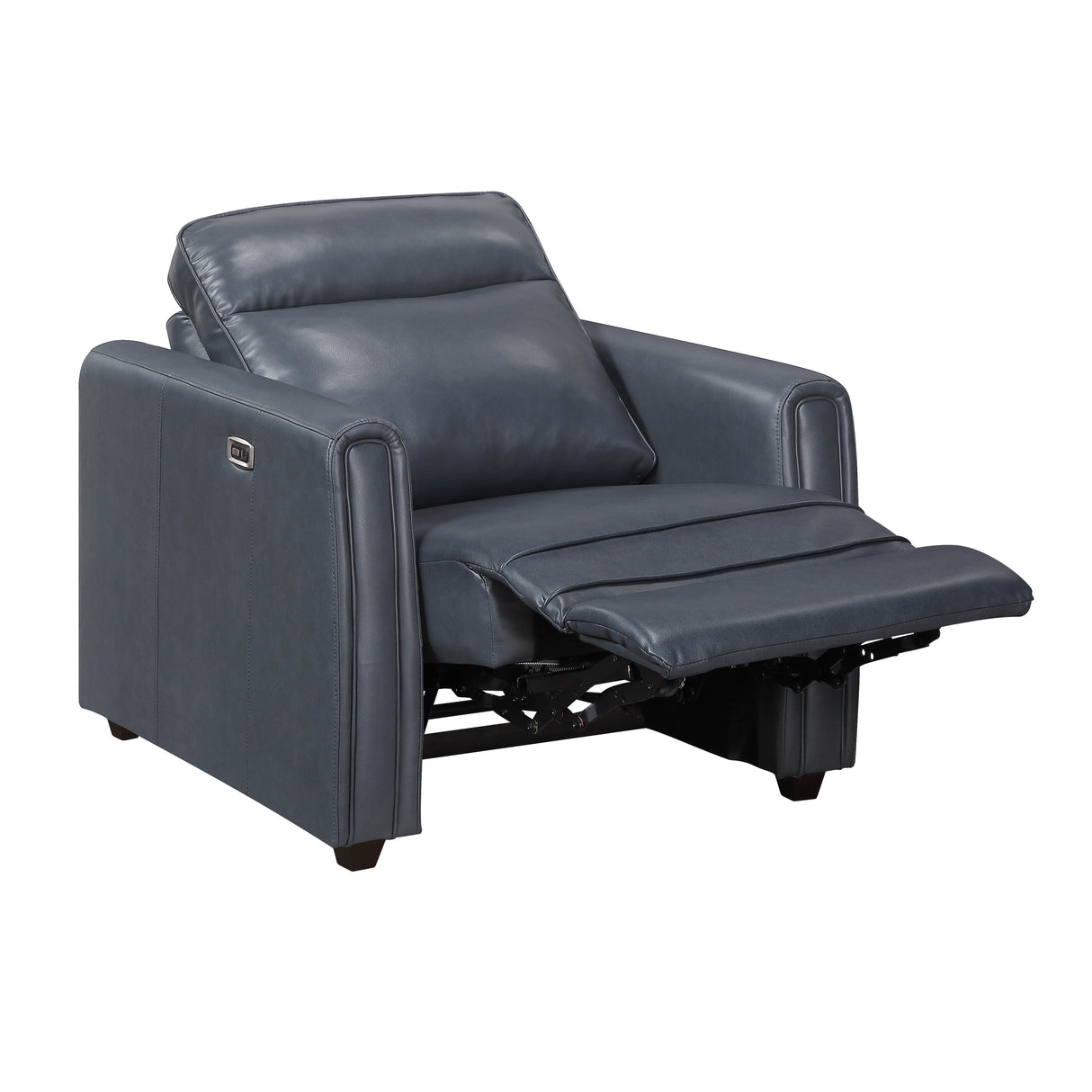 Equinox Navy Power Reclining Chair with Curved Track Arms by Homelegance at Eve Furniture