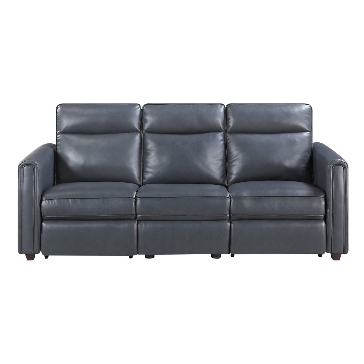 Equinox Navy Power Double Reclining Love Seat with Curved Track Arms by Homelegance at Eve Furniture