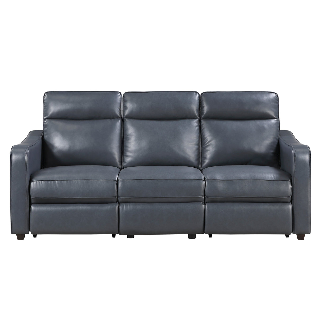 Equinox Navy Power Double Reclining Sofa with Curved Track Arms by Homelegance at Eve Furniture