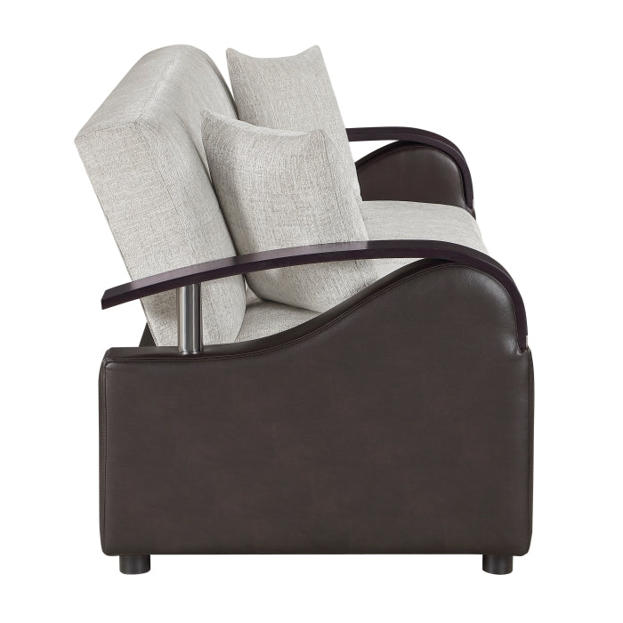 Hybrid Beige Sofa with Pull-out Bed and Click Motion Back by Homelegance at Eve Furniture