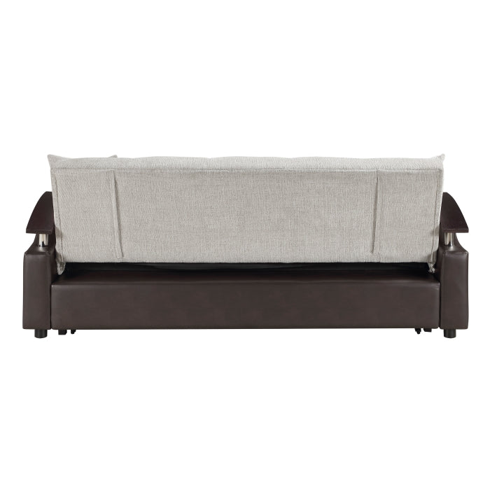 Hybrid Beige Sofa with Pull-out Bed and Click Motion Back by Homelegance at Eve Furniture