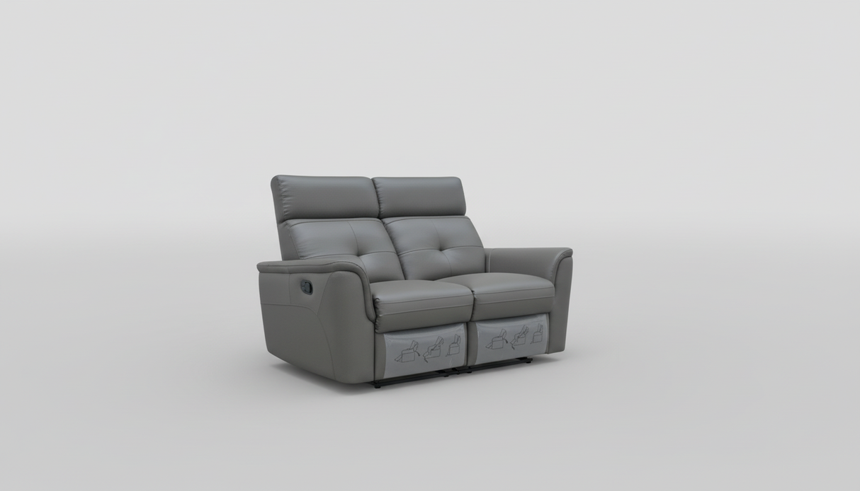 8501 Dark Grey Loveseat w/Manual Recliner by ESF Furniture at Eve Furniture
