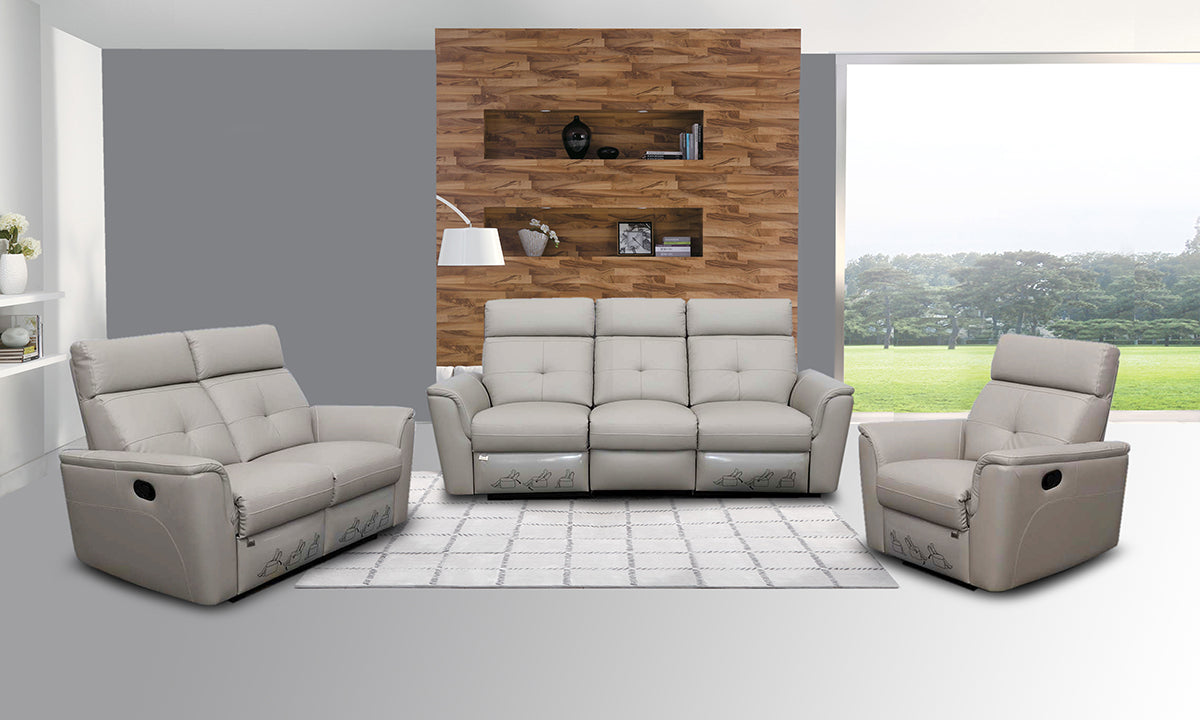 8501 Light Grey Chair w/Manual Recliner by ESF Furniture at Eve Furniture