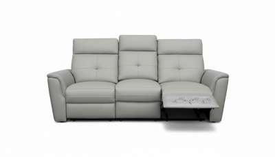 8501 Light Grey Sofa w/Manual Recliners by ESF Furniture at Eve Furniture