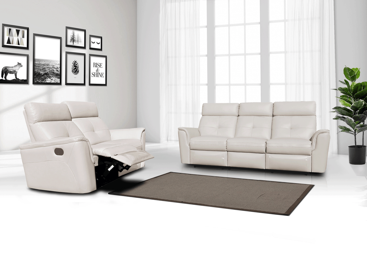 8501 White w/Manual Recliners by ESF Furniture at Eve Furniture