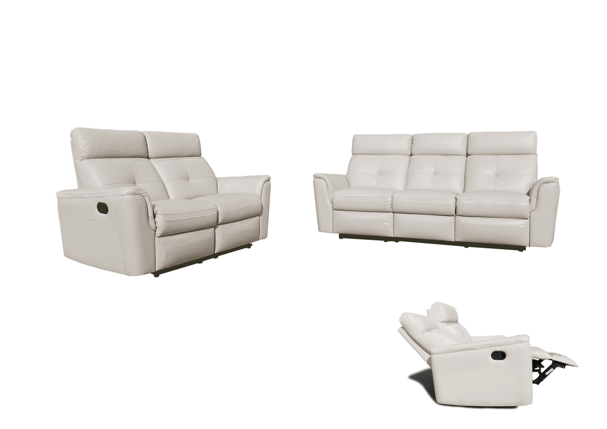 8501 White w/Manual Recliners by ESF Furniture at Eve Furniture