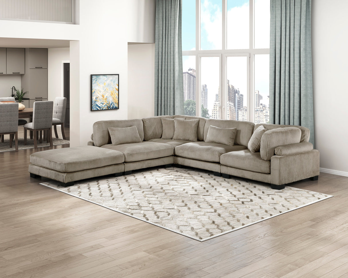 Traverse Taupe Ottoman by Homelegance at Eve Furniture