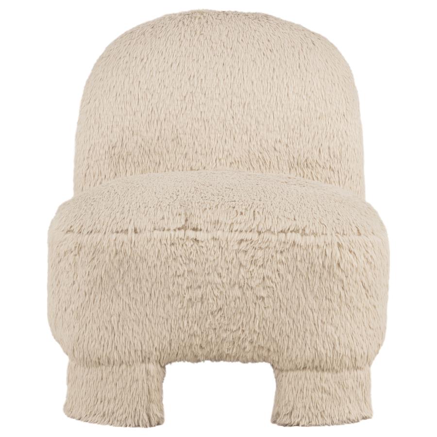 Lacombe Latte Faux Fur Accent Chair by Coaster at Eve Furniture