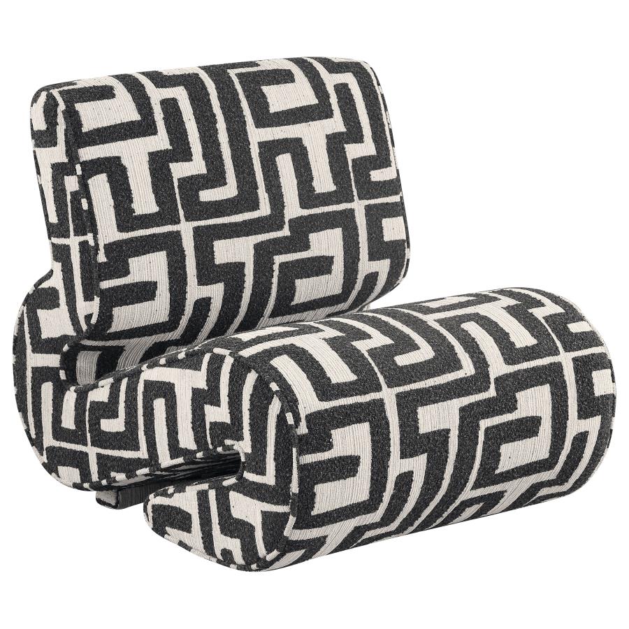 Eimer Black Geometric Jacquard Accent Chair by Coaster at Eve Furniture