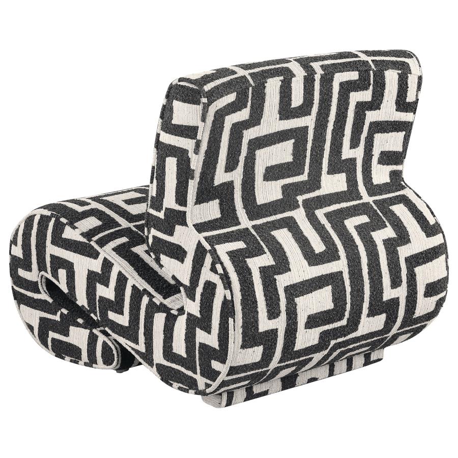 Eimer Black Geometric Jacquard Accent Chair by Coaster at Eve Furniture