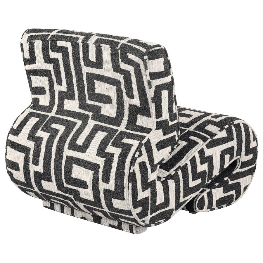 Eimer Black Geometric Jacquard Accent Chair by Coaster at Eve Furniture