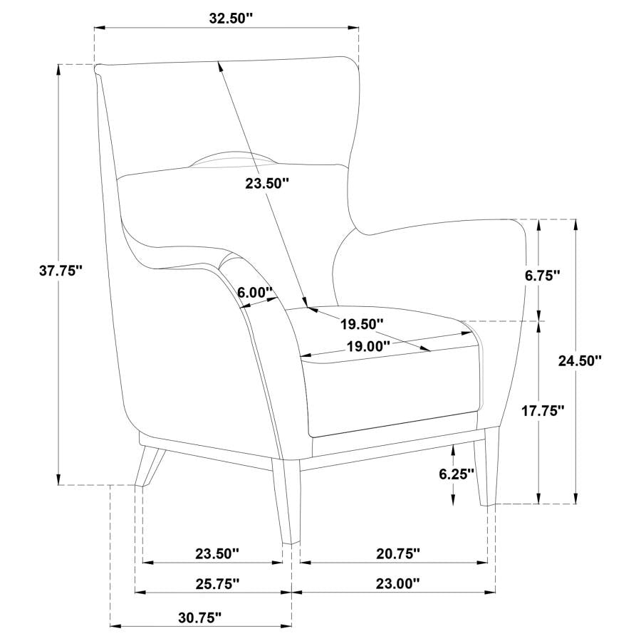 Catala Rust/Coffee Upholstered High Back Accent Chair by Coaster at Eve Furniture
