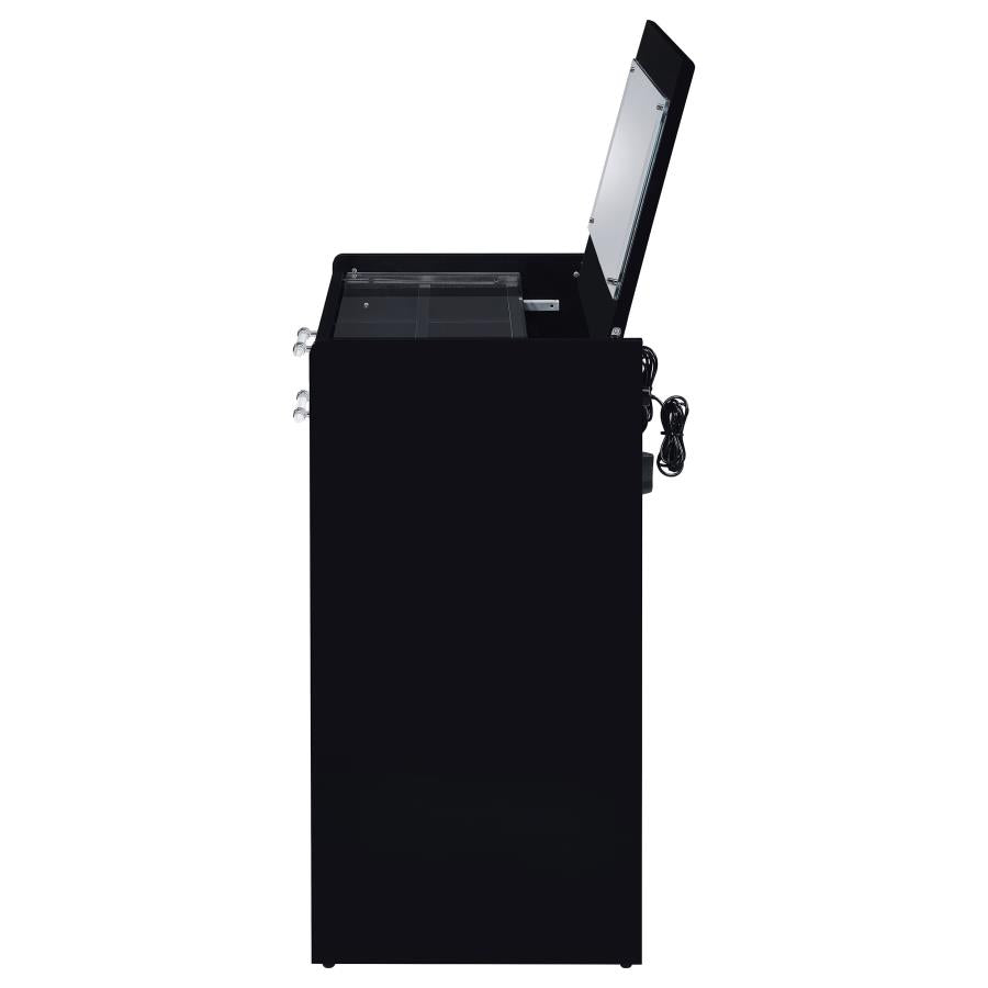 Danbury Black High Gloss 3-drawer Makeup Vanity & Stool Set