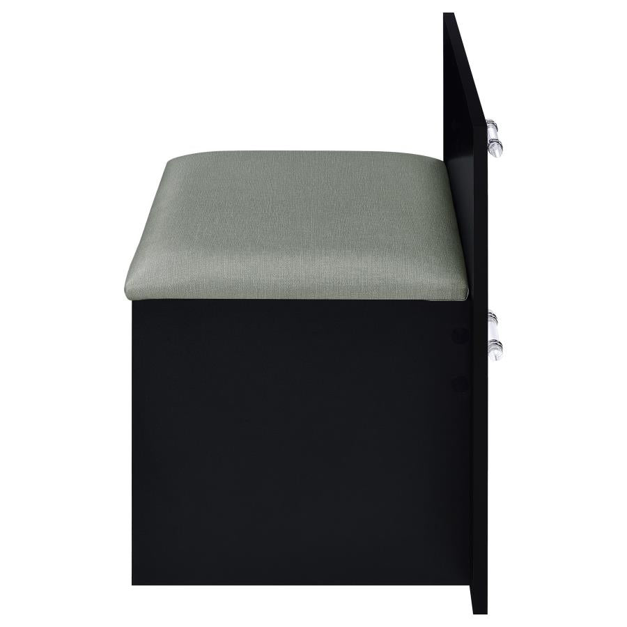 Flora Black High Gloss 2-drawer Vanity Set with LED Mirror