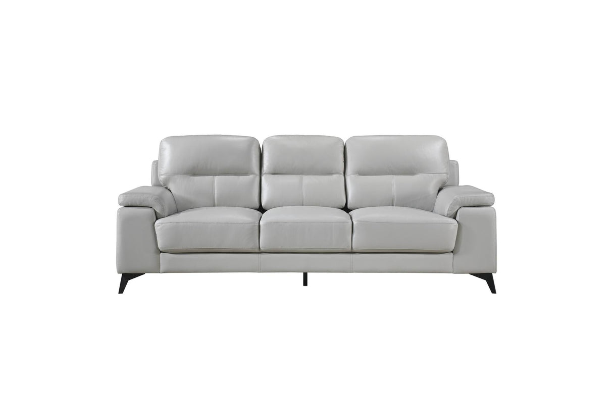 Mischa Silver Grain Top Grain Leather Living Room Set by Homelegance at Eve Furniture