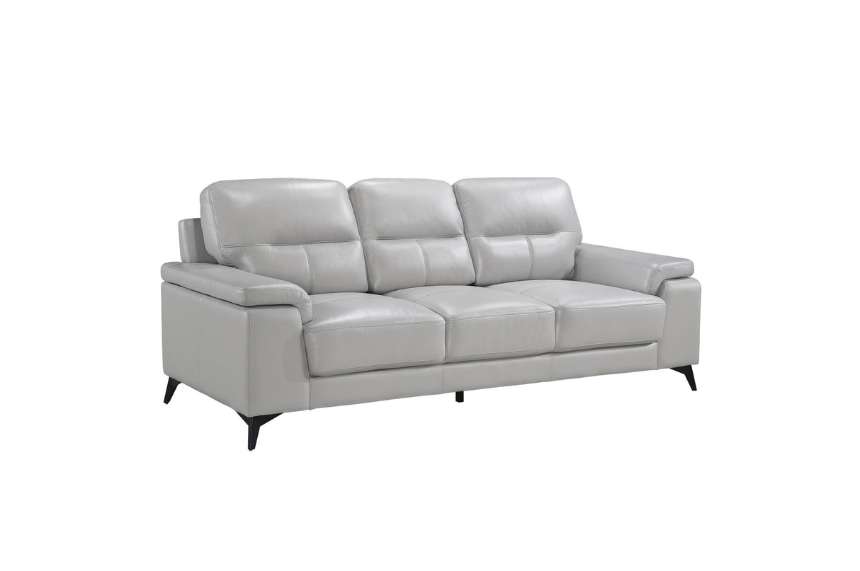 Mischa Silver Grain Top Grain Leather Living Room Set by Homelegance at Eve Furniture