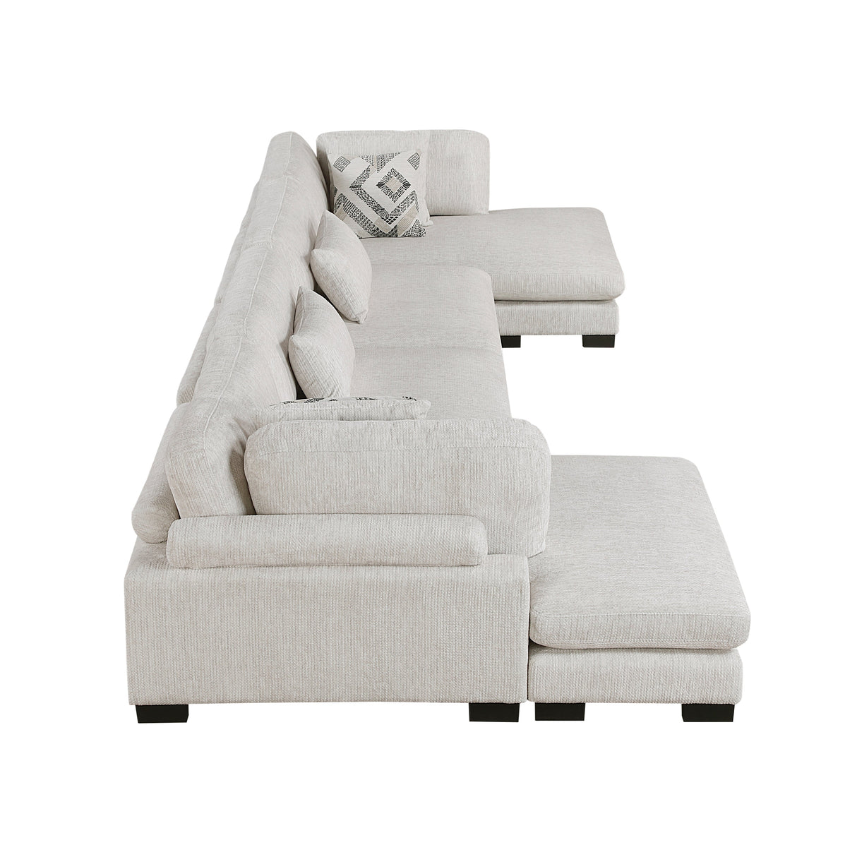 Tinley Beige Ottoman by Homelegance at Eve Furniture