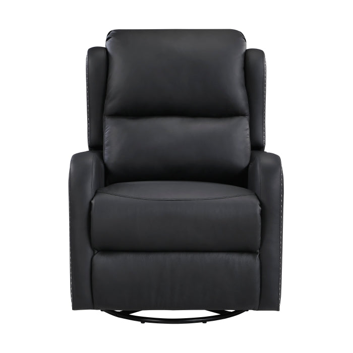 Regent Black Swivel Glider Reclining Chair by Homelegance at Eve Furniture