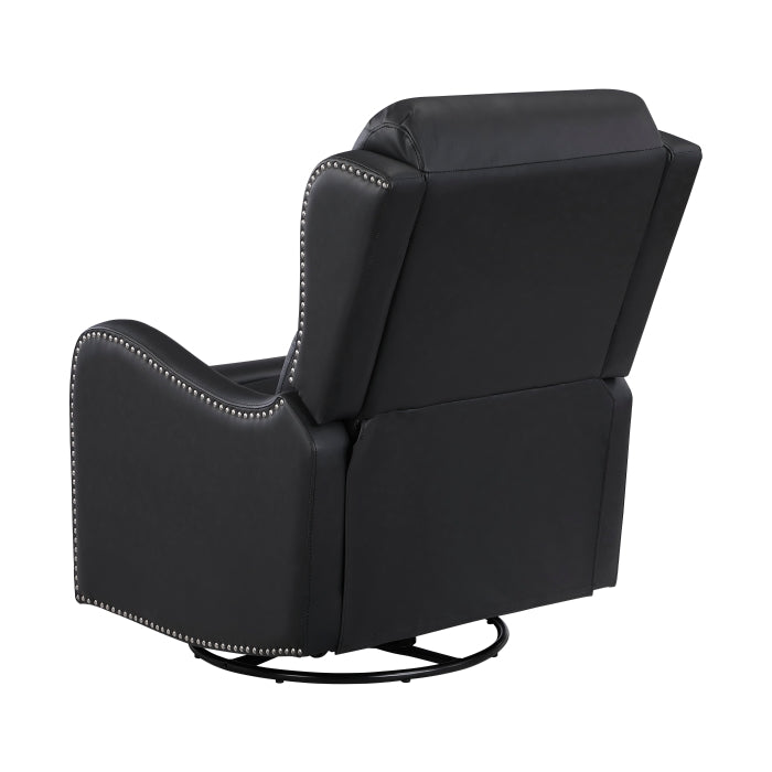 Regent Black Swivel Glider Reclining Chair by Homelegance at Eve Furniture
