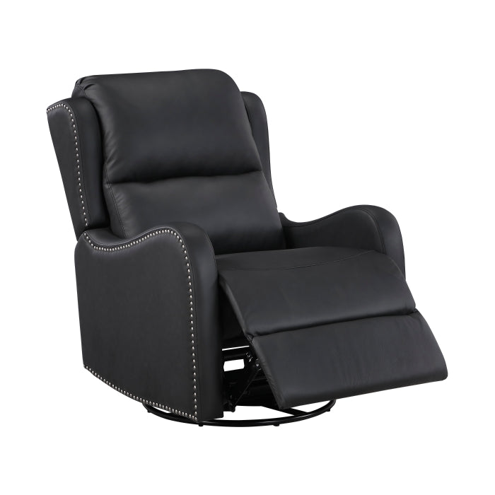 Regent Black Swivel Glider Reclining Chair by Homelegance at Eve Furniture