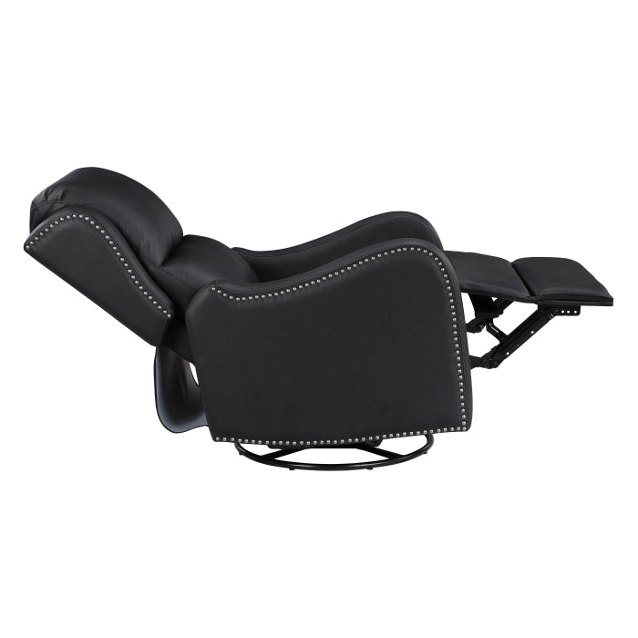 Regent Black Swivel Glider Reclining Chair by Homelegance at Eve Furniture