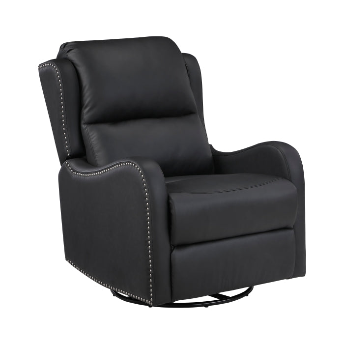 Regent Black Swivel Glider Reclining Chair by Homelegance at Eve Furniture