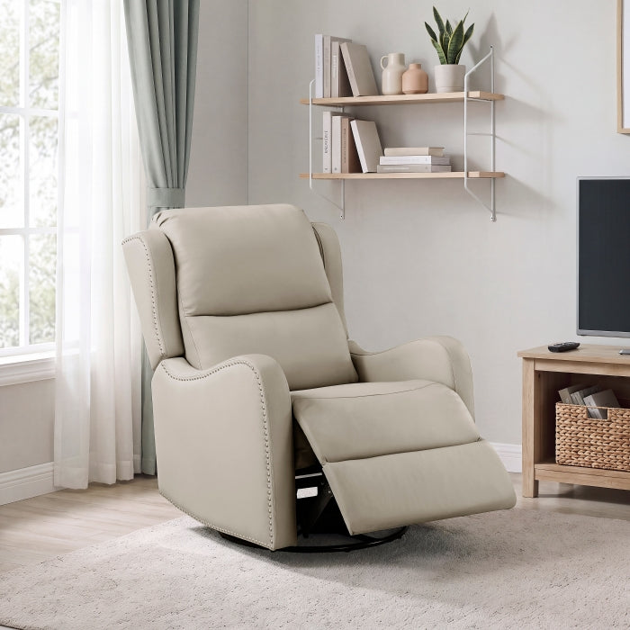Regent Taupe Swivel Glider Reclining Chair by Homelegance at Eve Furniture