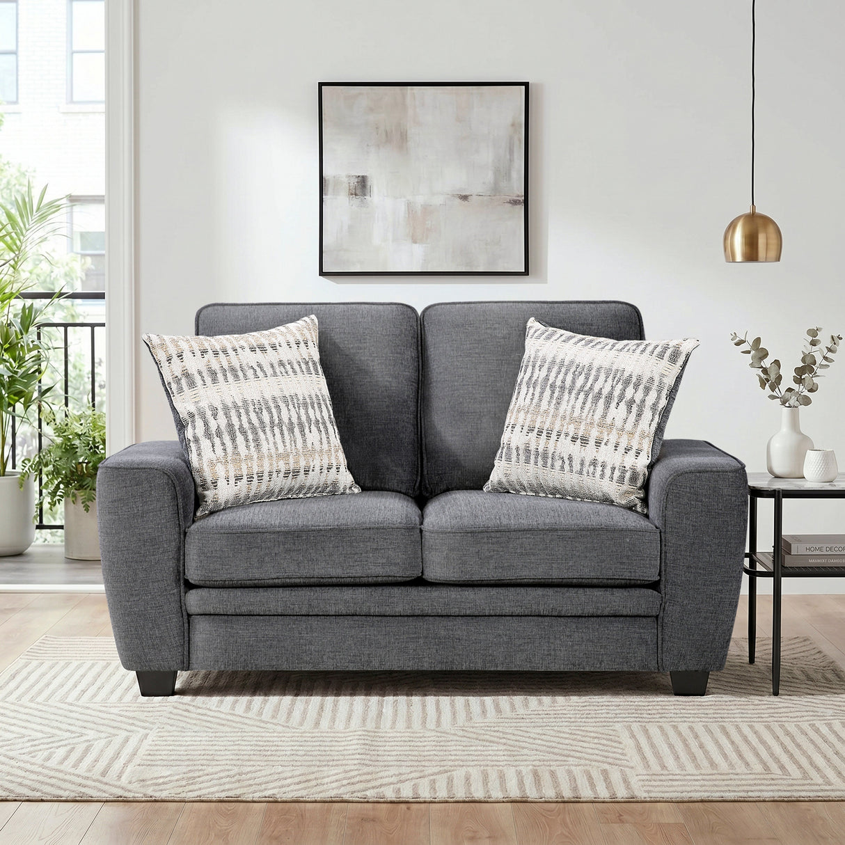 Zander Dark Gray Loveseat by Homelegance at Eve Furniture
