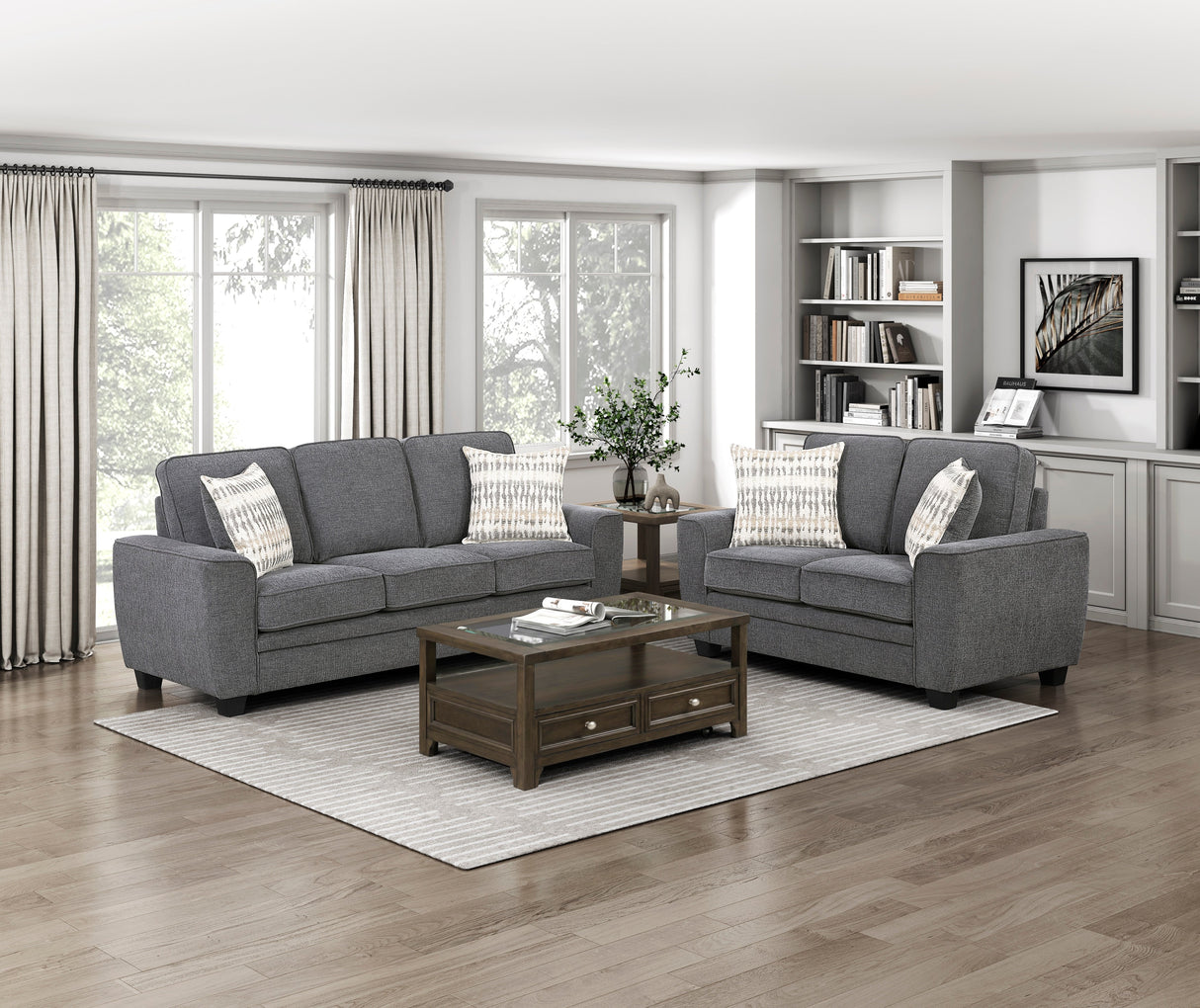 Zander Dark Gray Sofa by Homelegance at Eve Furniture
