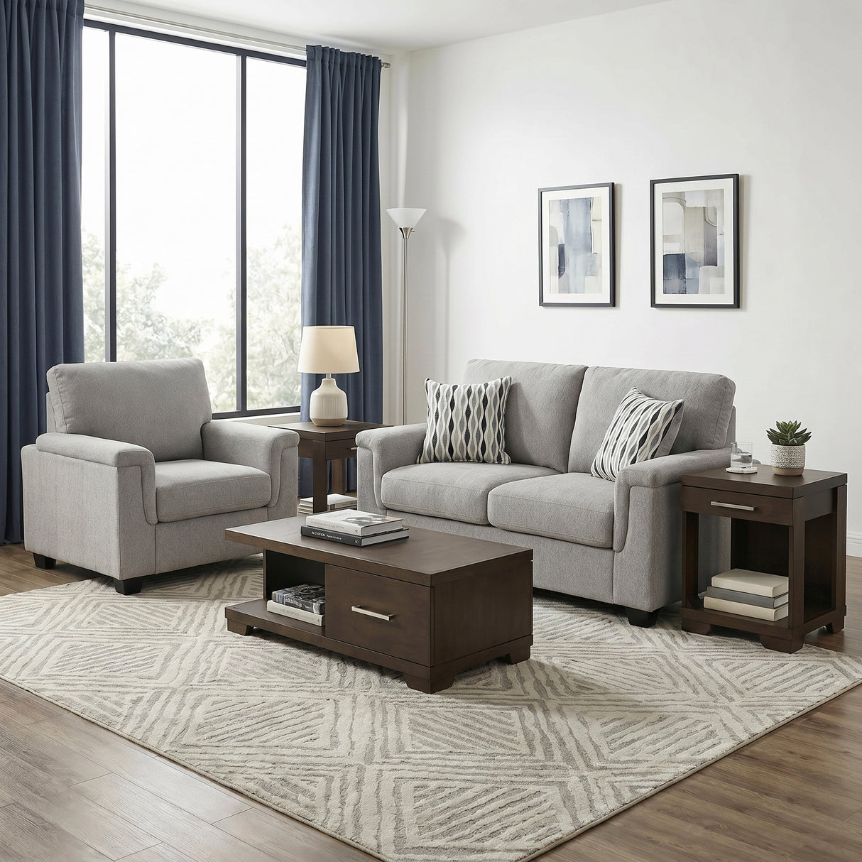 Chelsea Gray Loveseat by Homelegance at Eve Furniture