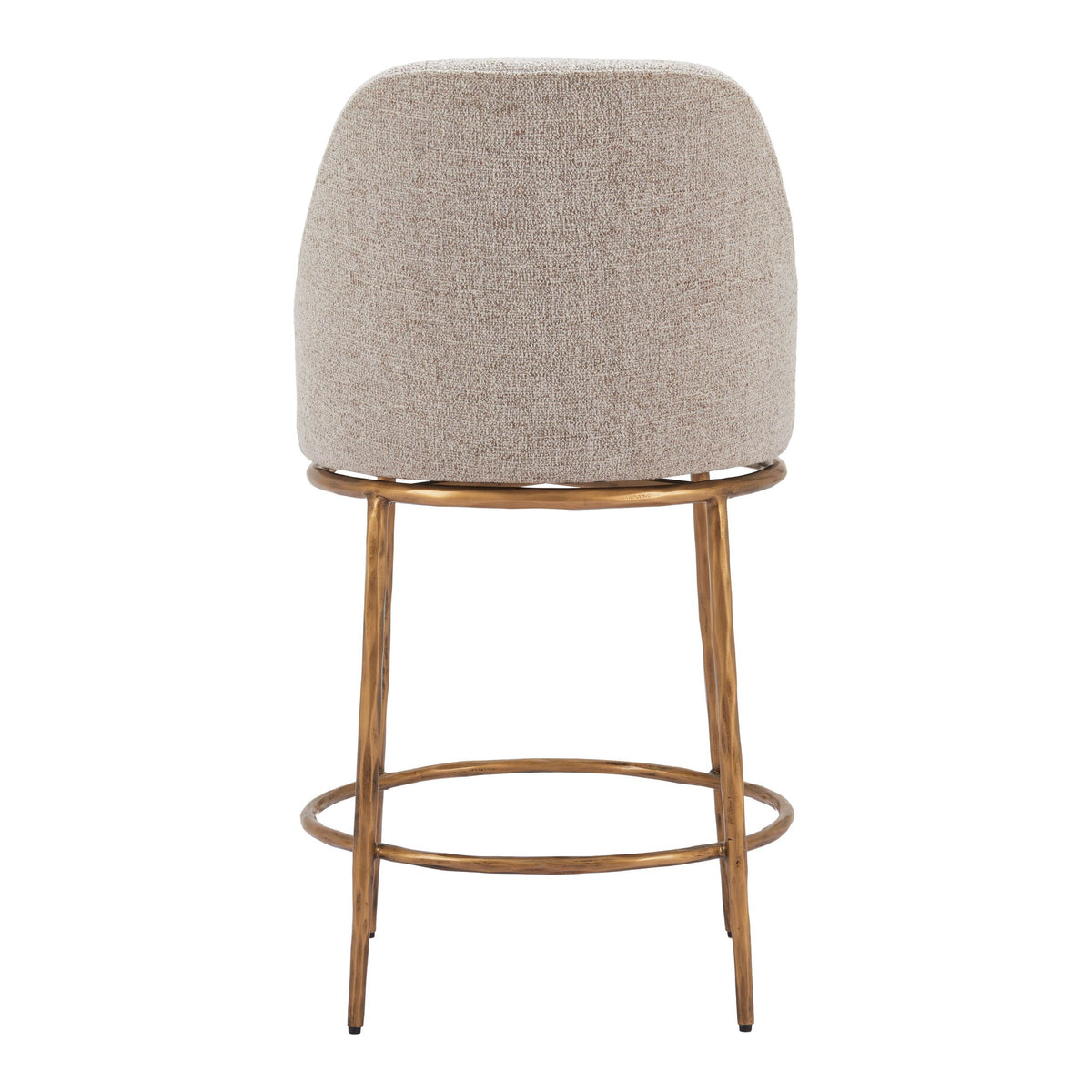 Nordhavn Swivel Counter Stool Beige & Gold - Image 5