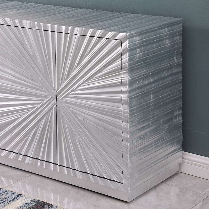 Selene Silver Leaf Console Table by New Era Innovations at Eve Furniture