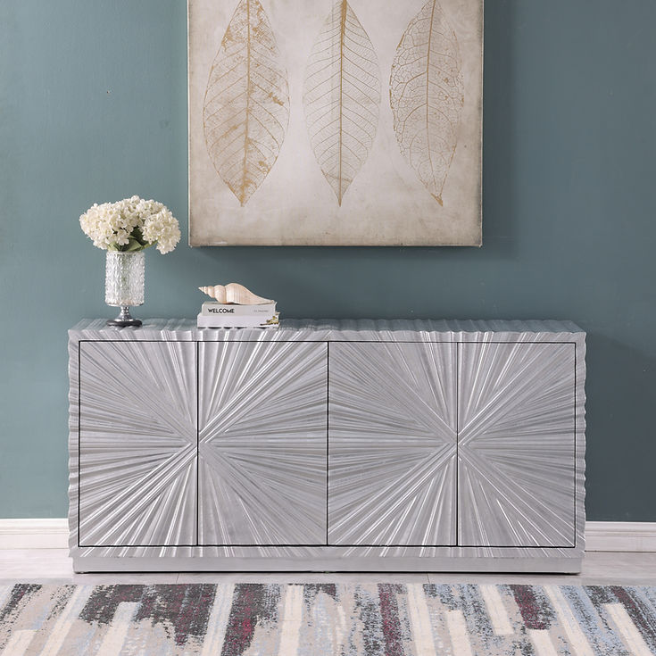 Selene Silver Leaf Console Table by New Era Innovations at Eve Furniture