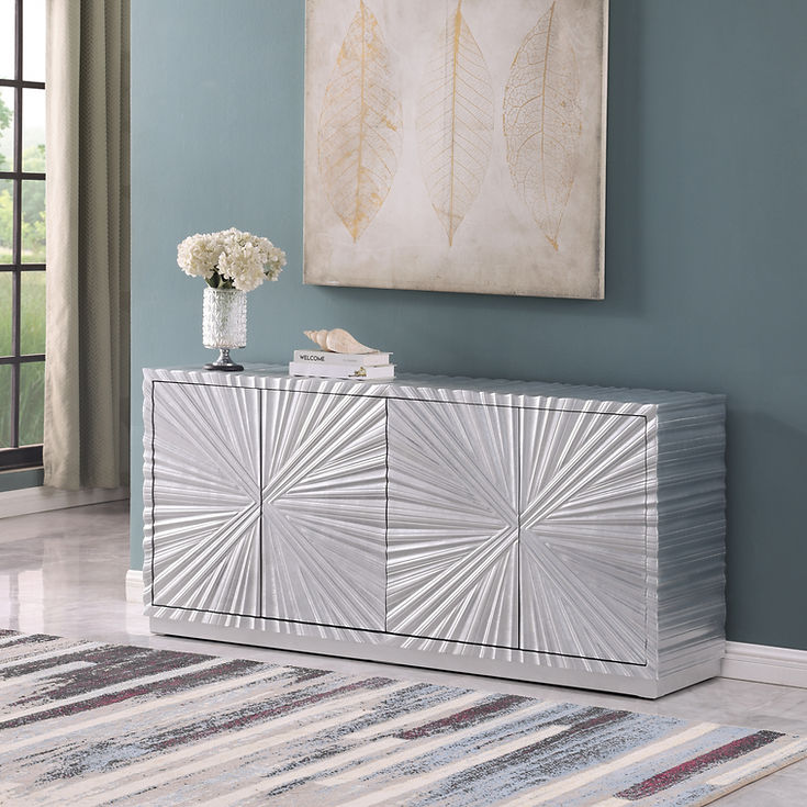 Selene Silver Leaf Console Table by New Era Innovations at Eve Furniture