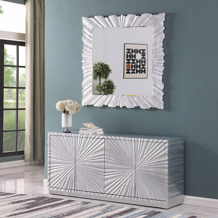 Selene Silver Leaf Console Table by New Era Innovations at Eve Furniture