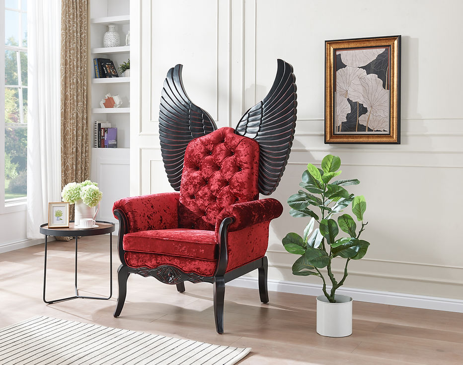 Lucifur 64" Tall Red Chair by New Era Innovations at Eve Furniture