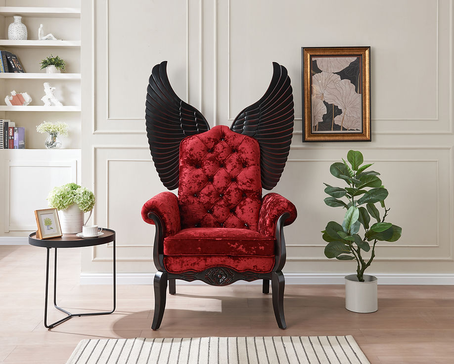 Lucifur 64" Tall Red Chair by New Era Innovations at Eve Furniture