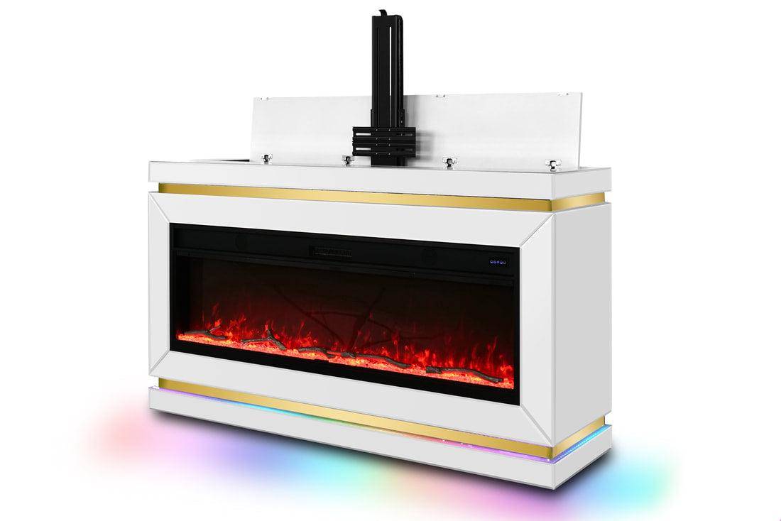 StreamNest White Fireplace TV Stand by Happy Homes at Eve Furniture